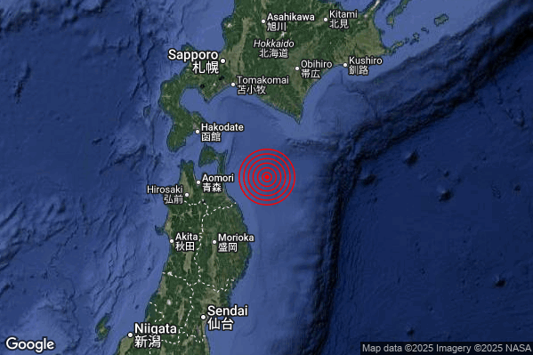 Estremo Terremoto M7.4 epicentro Near east coast of eastern Honshu Japan [Sea: Japan] alle 15:15:11 (14:15:11 UTC)