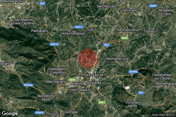Terremoto 00:01:23 M3.0 epicentro “Montefredane (AV)”