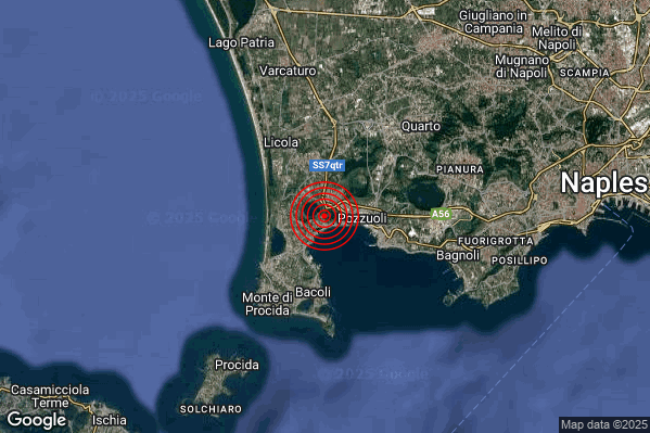 Terremoto 11:07:50 M2.0 epicentro “Campi Flegrei” Terremoto 11:07:50 M2.0 epicentro “Campi Flegrei”