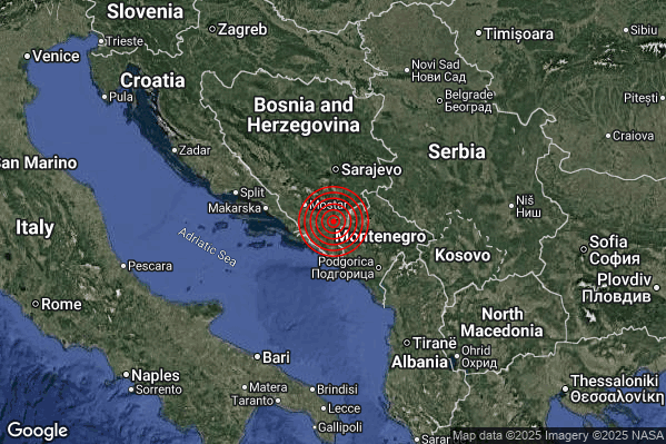Moderato Terremoto M3.7 epicentro Bosnia and Herz. [Land] alle 14:15:48 (13:15:48 UTC)