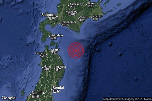 Terremoto 03:44:14 M6.7 epicentro “Near east coast of eastern Honshu Japan [Sea: Japan]”