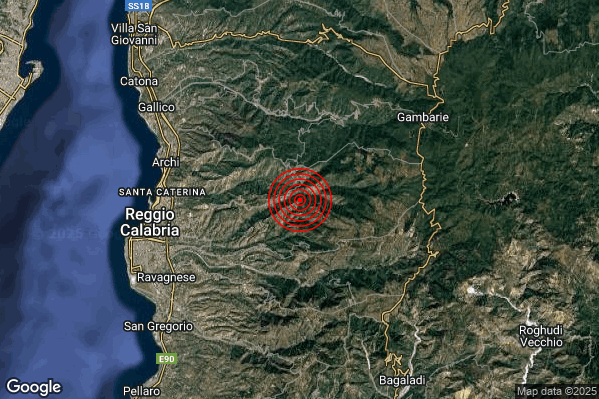 Terremoto 04:47:44 M2.1 epicentro “4 km NW Cardeto (RC)” Terremoto 04:47:44 M2.1 epicentro “4 km NW Cardeto (RC)”