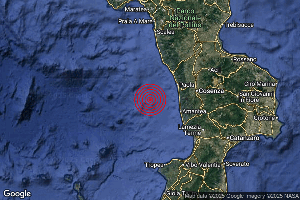 Terremoto 06:39:23 M2.8 epicentro “Costa Calabra nord-occidentale (Cosenza)” Terremoto 06:39:23 M2.8 epicentro “Costa Calabra nord-occidentale (Cosenza)”