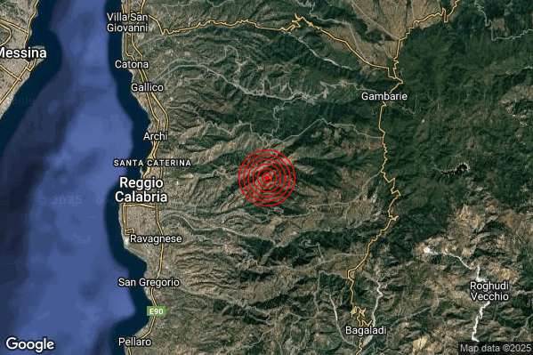 Terremoto 08:32:09 M2.1 epicentro “4 km NW Cardeto (RC)” Terremoto 08:32:09 M2.1 epicentro “4 km NW Cardeto (RC)”