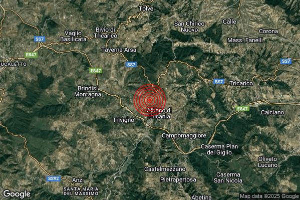 Terremoto 14:06:08 M2.2 epicentro “2 km NW Albano di Lucania (PZ)” Terremoto 14:06:08 M2.2 epicentro “2 km NW Albano di Lucania (PZ)”