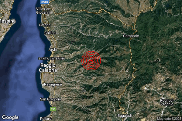Terremoto 17:26:57 M2.4 epicentro “5 km NW Cardeto (RC)” Terremoto 17:26:57 M2.4 epicentro “5 km NW Cardeto (RC)”