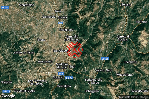 Terremoto 19:03:39 M2.2 epicentro “3 km S Campello sul Clitunno (PG)” Terremoto 19:03:39 M2.2 epicentro “3 km S Campello sul Clitunno (PG)”