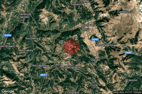 Terremoto 06:12:06 M2.0 epicentro “5 km NE Cascia (PG)” Terremoto 06:12:06 M2.0 epicentro “5 km NE Cascia (PG)”