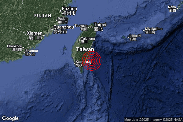 Terremoto 10:47:09 M6.0 epicentro “Taiwan region [Sea: Taiwan]”