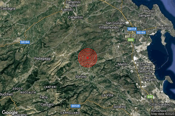 Terremoto 07:18:25 M2.0 epicentro “3 km N Sortino (SR)”