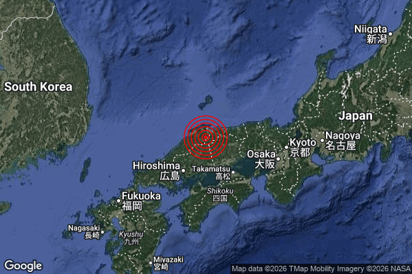Terremoto 02:18:49 M5.6 epicentro “Western Honshu Japan [Land: Japan]”
