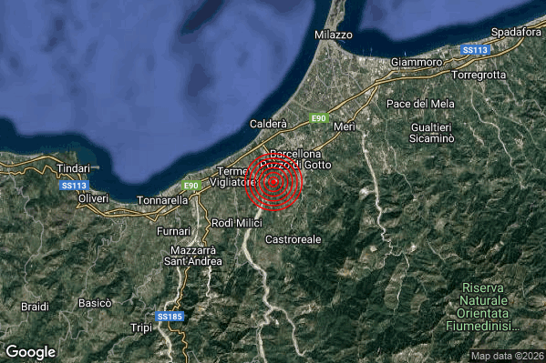 Terremoto 19:42:57 M2.5 epicentro “3 km SW Barcellona Pozzo di Gotto (ME)” Terremoto 19:42:57 M2.5 epicentro “3 km SW Barcellona Pozzo di Gotto (ME)”