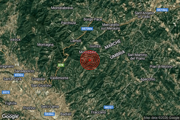 Terremoto 22:17:17 M2.1 epicentro “8 km SW Mercatello sul Metauro (PU)” Terremoto 22:17:17 M2.1 epicentro “8 km SW Mercatello sul Metauro (PU)”
