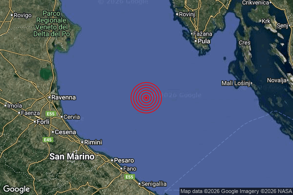 Terremoto 03:59:34 M2.3 epicentro “Adriatico Settentrionale (MARE)”
