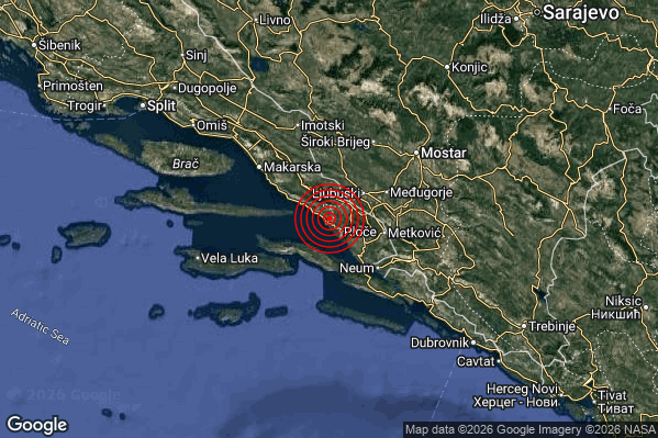 Terremoto 16:21:29 M3.7 epicentro “Costa Croata meridionale (CROAZIA)”