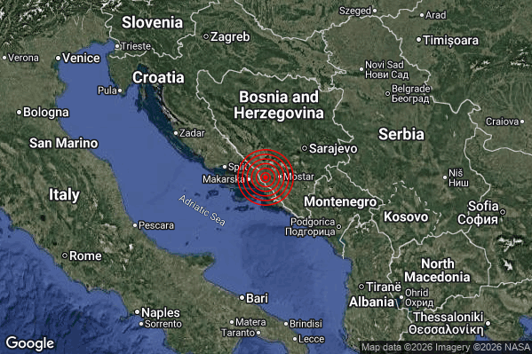 Terremoto 20:29:42 M3.9 epicentro “Bosnia and Herz. [Land]”