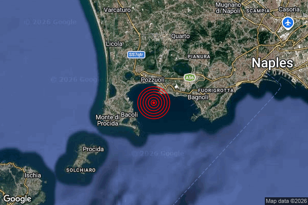 Terremoto 11:40:43 M2.0 epicentro “Campi Flegrei” Terremoto 11:40:43 M2.0 epicentro “Campi Flegrei”