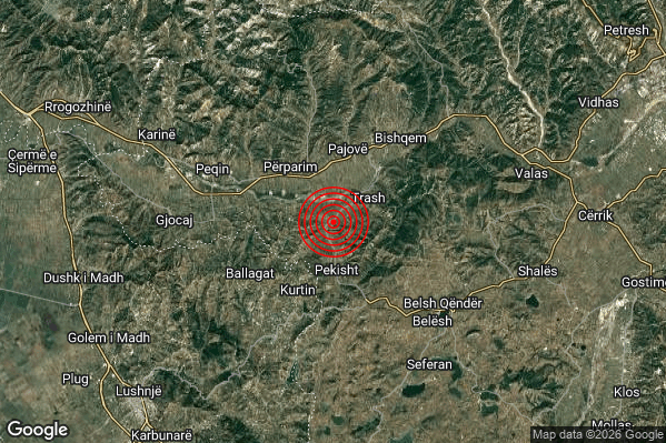 Terremoto 20:00:06 M3.9 epicentro “Albania” Terremoto 20:00:06 M3.9 epicentro “Albania”