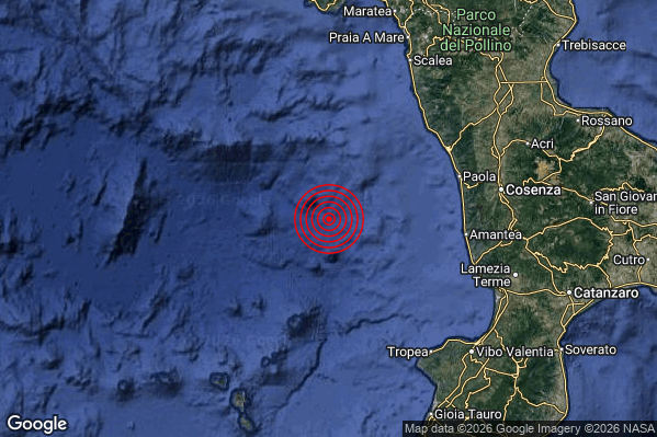 Terremoto 20:41:32 M3.1 epicentro “Tirreno Meridionale (MARE)”