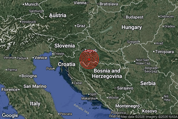 Terremoto 05:46:03 M3.5 epicentro “Croatia [Land]”