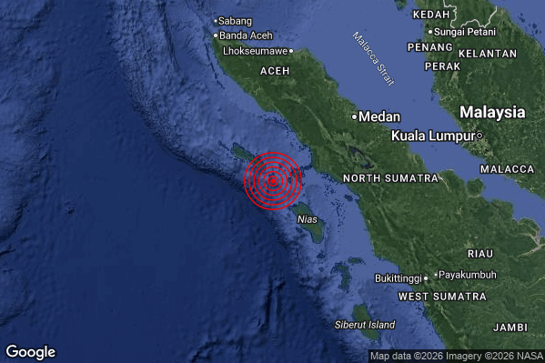 Terremoto 05:56:47 M6.3 epicentro “Northern Sumatera Indonesia [Sea: Indonesia]”