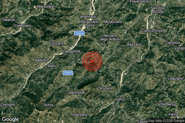 Terremoto 12:11:57 M2.6 epicentro “6 km SW Neviano degli Arduini (PR)”
