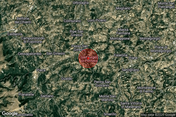 Terremoto 09:59:27 M2.9 epicentro “Sant’Angelo in Pontano (MC)” Terremoto 09:59:27 M2.9 epicentro “Sant’Angelo in Pontano (MC)”