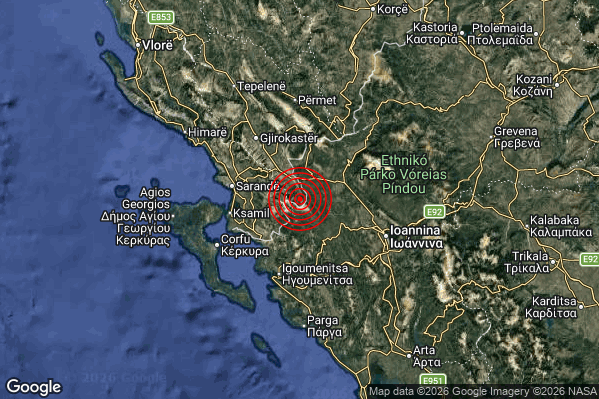 Terremoto 05:34:50 M4.2 epicentro “Confine Grecia-Albania (GRECIA ALBANIA)”