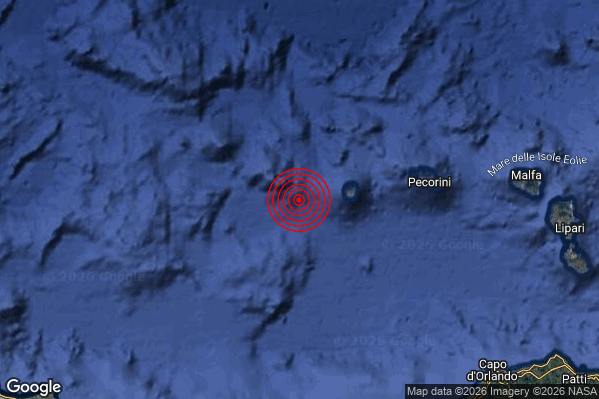 Terremoto 09:44:30 M2.1 epicentro “Isole Eolie (Messina)”