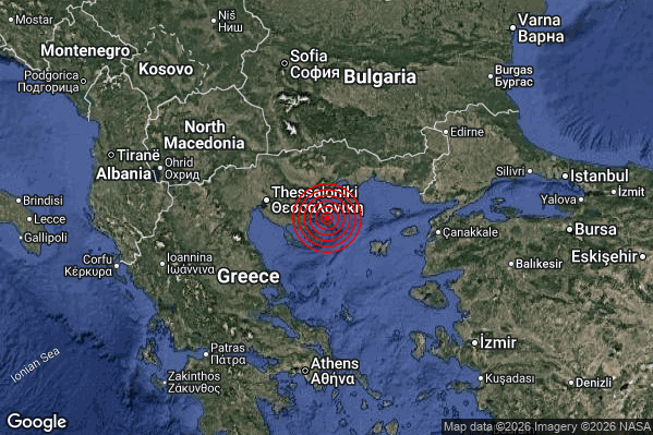 Terremoto 20:08:25 M5.0 epicentro “Greece [Land]”