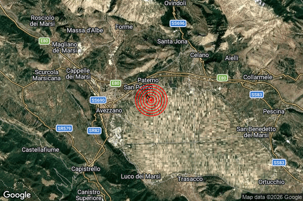 Terremoto 18:29:12 M2.2 epicentro “5 km E Avezzano (AQ)” Terremoto 18:29:12 M2.2 epicentro “5 km E Avezzano (AQ)”