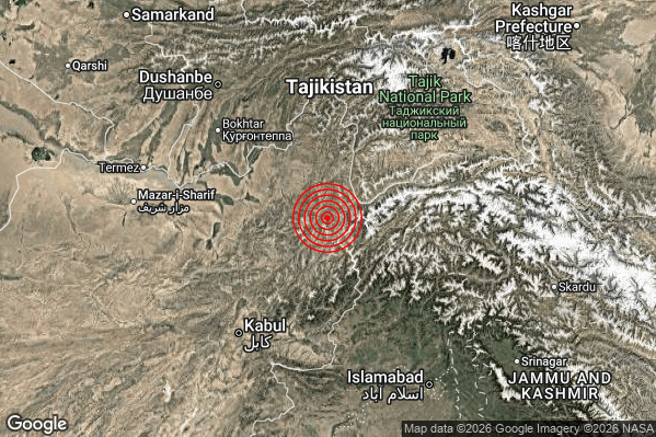 Terremoto 18:12:57 M5.8 epicentro “Afghanistan [Land]”
