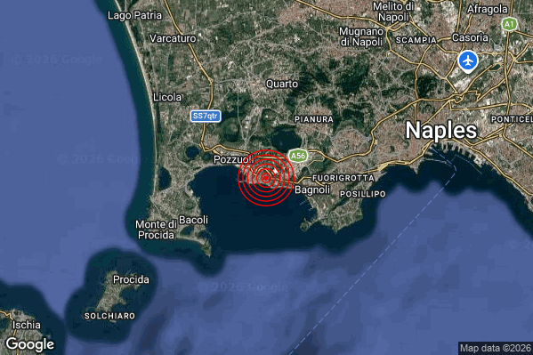 Terremoto 14:38:59 M2.3 epicentro “Campi Flegrei”