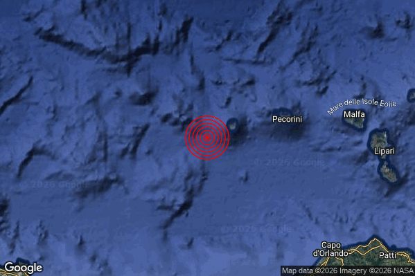 Terremoto 08:37:51 M2.2 epicentro “Isole Eolie (Messina)” Terremoto 08:37:51 M2.2 epicentro “Isole Eolie (Messina)”