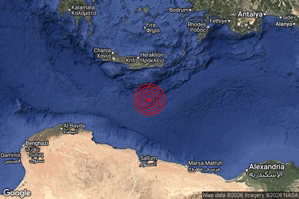 Terremoto 23:33:01 M4.2 epicentro “Greece [Sea]”