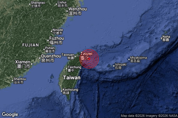 Terremoto 14:39:58 M5.6 epicentro “Taiwan region [Sea: Taiwan]”