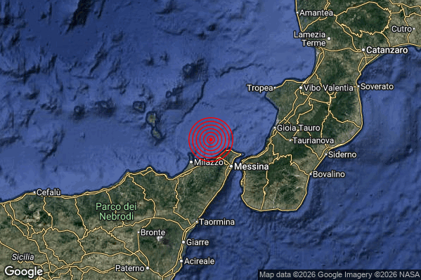 Terremoto 03:12:23 M2.0 epicentro “Costa Siciliana nord-orientale (Messina)”