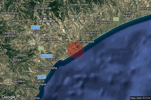 Terremoto 12:18:26 M2.7 epicentro “9 km SW Sellia Marina (CZ)” Terremoto 12:18:26 M2.7 epicentro “9 km SW Sellia Marina (CZ)”