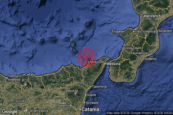 Terremoto 23:12:04 M2.4 epicentro “Costa Siciliana nord-orientale (Messina)”