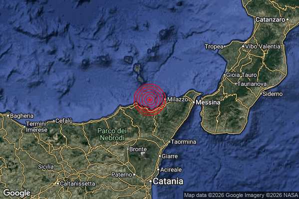 Terremoto 23:09:10 M2.1 epicentro “Costa Siciliana nord-orientale (Messina)” Terremoto 23:09:10 M2.1 epicentro “Costa Siciliana nord-orientale (Messina)”