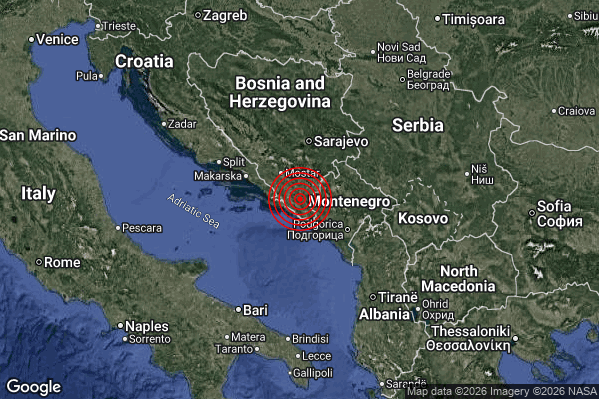 Terremoto 00:00:12 M3.8 epicentro “Bosnia and Herz. [Land]”