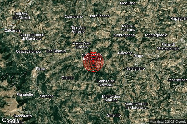 Terremoto 09:30:18 M2.0 epicentro “1 km SE Sant’Angelo in Pontano (MC)” Terremoto 09:30:18 M2.0 epicentro “1 km SE Sant’Angelo in Pontano (MC)”