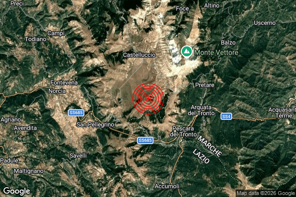Terremoto 22:52:47 M2.1 epicentro “6 km W Arquata del Tronto (AP)” Terremoto 22:52:47 M2.1 epicentro “6 km W Arquata del Tronto (AP)”