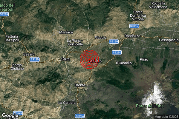 Terremoto 07:03:15 M2.0 epicentro “1 km W Maletto (CT)” Terremoto 07:03:15 M2.0 epicentro “1 km W Maletto (CT)”
