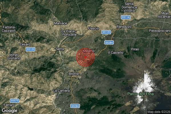 Terremoto 07:07:04 M2.3 epicentro “1 km SW Maletto (CT)” Terremoto 07:07:04 M2.3 epicentro “1 km SW Maletto (CT)”