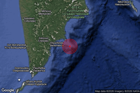 Terremoto 08:52:37 M6.6 epicentro “Off east coast of Kamchatka Peninsula Russia [Sea: Russia]”