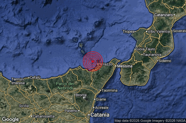 Terremoto 12:07:40 M2.1 epicentro “Costa Siciliana nord-orientale (Messina)” Terremoto 12:07:40 M2.1 epicentro “Costa Siciliana nord-orientale (Messina)”