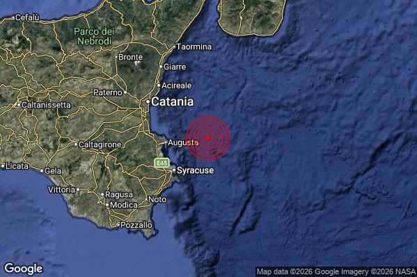 Terremoto 05:32:20 M2.0 epicentro “Costa Siracusana (Siracusa)”