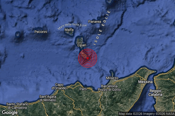 Terremoto 16:50:15 M2.2 epicentro “Isole Eolie (Messina)” Terremoto 16:50:15 M2.2 epicentro “Isole Eolie (Messina)”