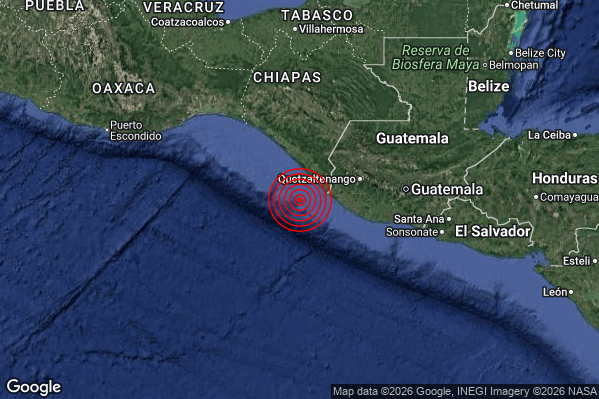 Terremoto 19:26:29 M6.1 epicentro “Near coast of Chiapas Mexico [Sea: Mexico]”